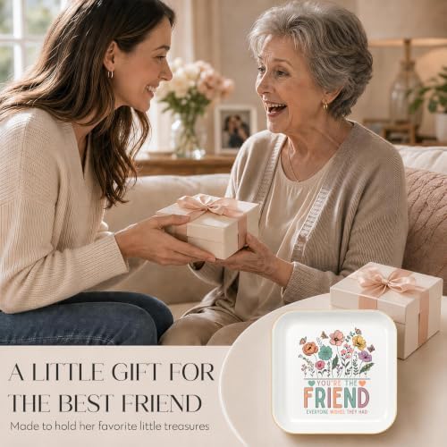 Best Friend Birthday Gifts for Women, Ceramic Wildflowers Jewelry Dish - Image 7