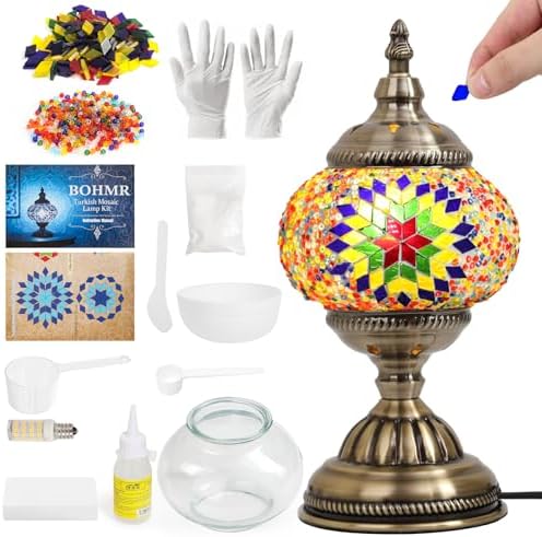 DIY Turkish Mosaic Lamp Kit for Adults & Teens, 5.2" Shade, Colorful by YourVisionOurPrecision