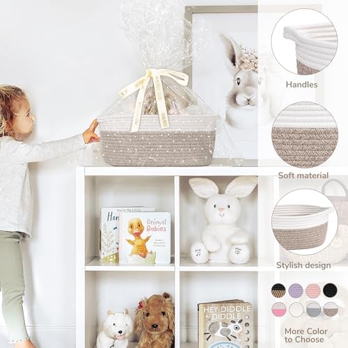 CHICVITA Large Gift Basket Empty with Bags & Ribbon to Fill, Brown - Image 3