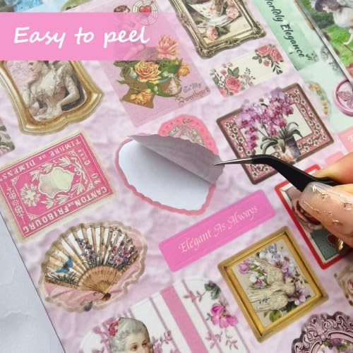 Vintage Sticker Book 500+ Stickers 30 Pages for Journaling Scrapbooking - Image 6