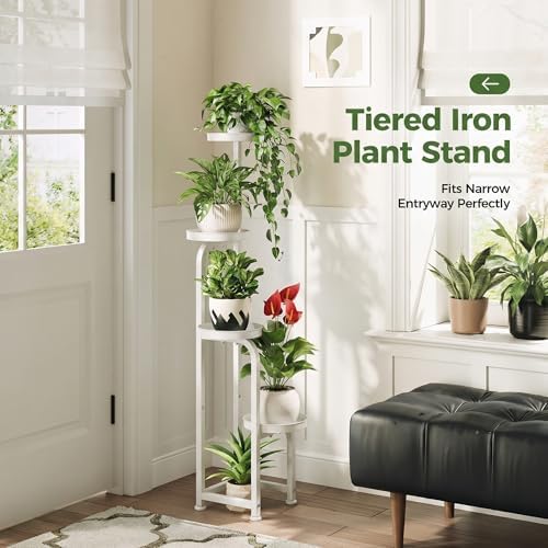 Bamworld Corner Plant Stand Indoor Outdoor Tall Metal Flower Pot Stands - Image 5