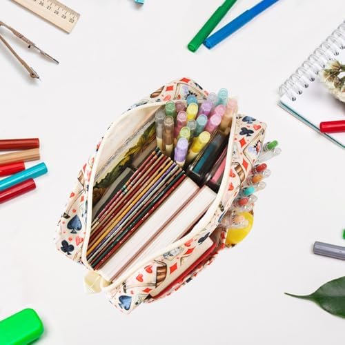 Multiple Pockets Portfolio Organizer with Zipper,Makeup Bag Pencil Pouch - Image 3