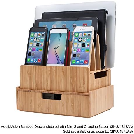 Mobilevision Bamboo Drawer, Stackable Storage Solution for office products pens, pencils, scissors, notepads, business cards and more - Image 5