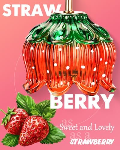 Funistree Flower Candle Warmer Lamp with Timer, Dimmable Candle Lamp Warmer, Christmas Birthday Gifts for Women Mom Her, Housewarming Home Decor, Lotus Wax Warmer for Yankee Candles - Strawberry - Image 2