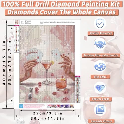 Pink Poker Diamond Art Kits for Adults Diamond Painting Kit for Beginner - Image 4