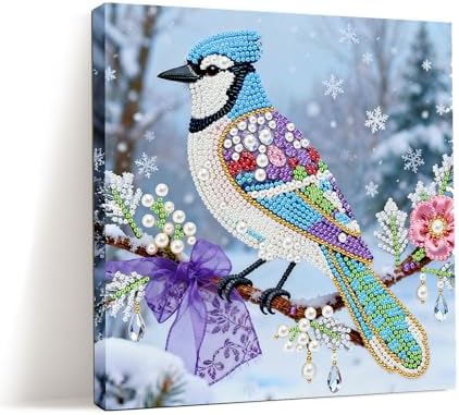 LQCrafK DIY 3D Pearl Art Painting Handcraft Kit for Adults Beginners, Home Wall Decoration, Creative Design Framed Painting with Tools-Blue Raven by LQCrafK