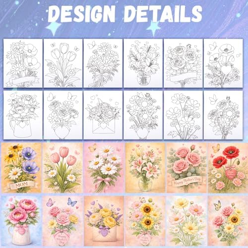 12PCS 8x10IN Pre Drawn Canvas to Paint for Adults Family‌ Paint Party - Image 2