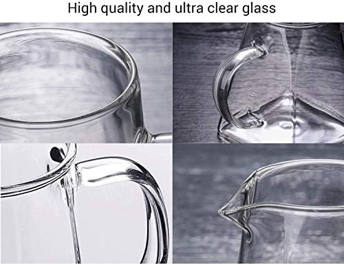 19.3oz Glass Teapot with Infuser, Borosilicate Glass, 550ML, Clear, Stainless Steel Infuser - Image 4