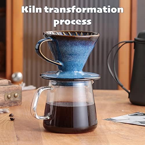 Ceramic Coffee Dripper Filter 60Angle Tapered Hand Brew Pour Over Coffee Maker Set Reusable Porcelain Portable For Home Baristas - Image 3