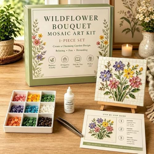 LWLQCZJ Sea Glass Art Kit - DIY Fun Craft Kit for Adults, Beginner Friendly (Flowers) - Image 2