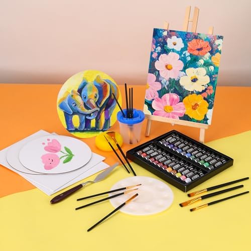 ESRICH 57PCS Acrylic Paint Canvas Painting Kit with 24 Paints - Image 6