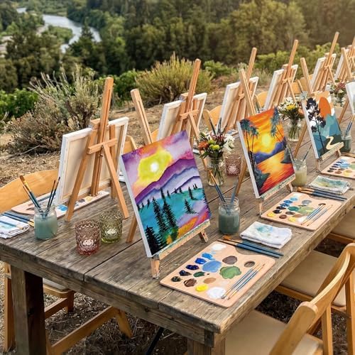 AmazingSpark 16 Pcs Pre Drawn Canvas to Paint for Adults Mountains Lakes - Image 4