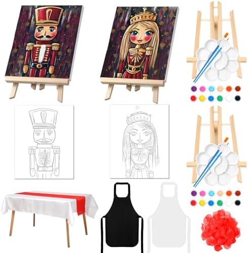 Zhanmai 2 Pack Christmas Sip and Paint Kit for Couples Date Night by Zhanmai