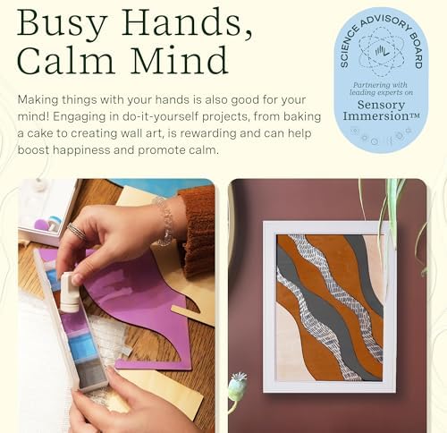 Lifelines FlowCrafts, Layered Wooden Wall Art - Framed Art Piece with 9 Layers, 5 Paint Colors, 9 Adhesive Patterns & Picture Frame - Sensory Arts & Crafts Kit for Teens & Adults - DIY Wall Décor - Image 5