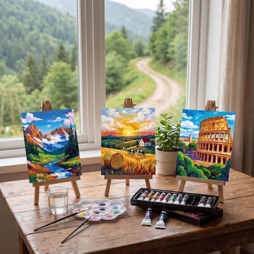 Sherr 24 Pcs Pre Drawn Canvas for Adult, Beach,Scenery, 8 x 10 Inch - Image 6