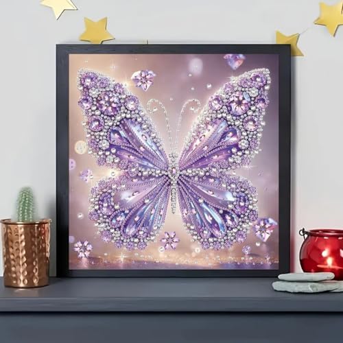 5D Diamond Painting Kits for Adults,Purple Butterfly Diamond Art Kits - Image 4