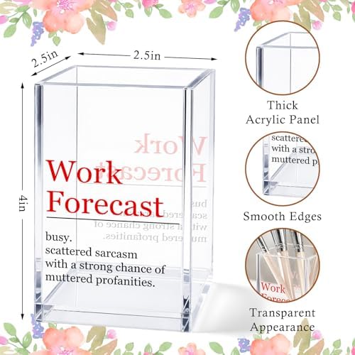 Funny Acrylic Pen Holder Cup, Warning Office Desk Decor, Caution Funny Pencil Holder Organizer, Sarcastic Coworker Gift, Office Desk Accessories - Image 3