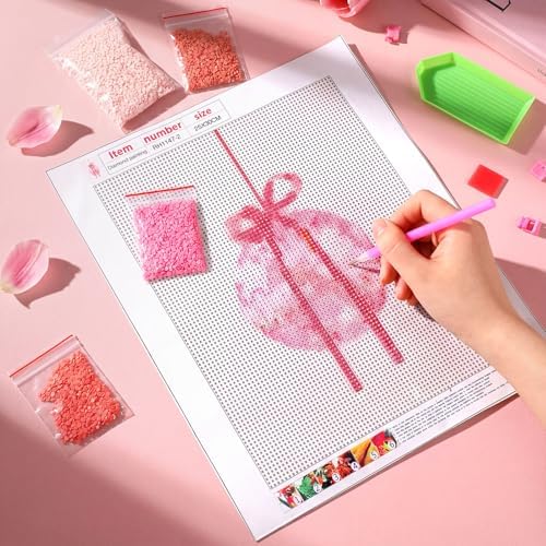 Chunful 6 Pcs Pink Preppy Western Bow Diamond Art for Adults, 10x11.8 - Image 4