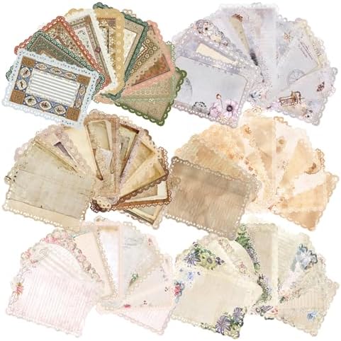 60Pcs Vintage Die-Cut Lace Edge Scrapbook Paper, DIY Junk Journal Supplies - Image 2
