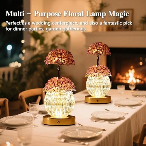 Touch Dimmable Purple Flower Lamp Color Changing Light for Bedroom Bar Coffee Shop, Gifts for Women Mom Daughter Grandma Teacher Aunt Girlfriend Friend Birthday Christmas Valentines Mothers Day - Image 4
