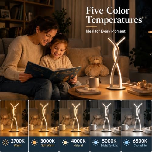 MORIACC Smart LED Desk Lamp, App Control & Remote, Dimmable Bedside Light - Image 2