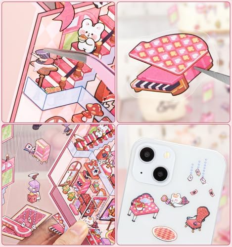 4 Sets DIY 3D House Stickers,Large Size Fun DIY Stickers Scene - Image 2