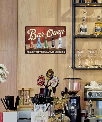 Putuo Decor Vintage Bar Sign, Bar Open Proudly Serving Whatever You Bring Metal Plaque, Retro Rocket Bottle Themed Wall Decor for Man Cave Bar Garage, Funny Drinking Gift - Image 6