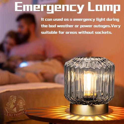 MJ PREMIER Battery Operated Lamp, Small Cordless Lamp with Timer Grey - Image 6
