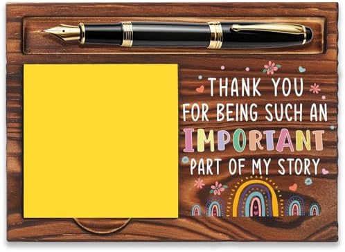 FOUGSTA Thank You for Being Part of My Story Wooden Note Pen Holder, Gratitude Keepsake Gift for Friend, Thank You Desk Decor for Partner, Office Desktop Accessory Gift, 16.5×12×1.5 cm, XXN77 by FOUGSTA