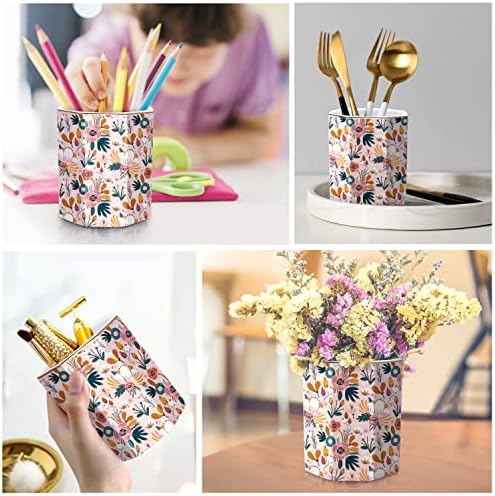 Ceramic Floral Pen Pot, Colored Pencil Container Cute Decor for Room, Office, School, University, Makeup Brush Holder for Girl Women Adult Teen Gift, Pink Flower - Image 5