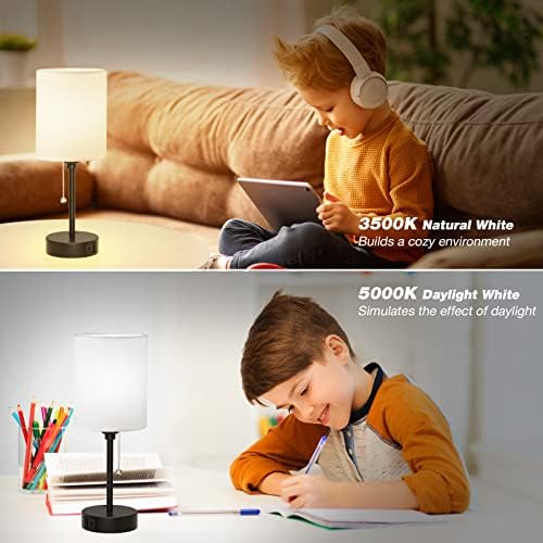 Bedside Table Lamp for Bedroom Set of 2, Small Desk Lamp with USB Ports - Image 6