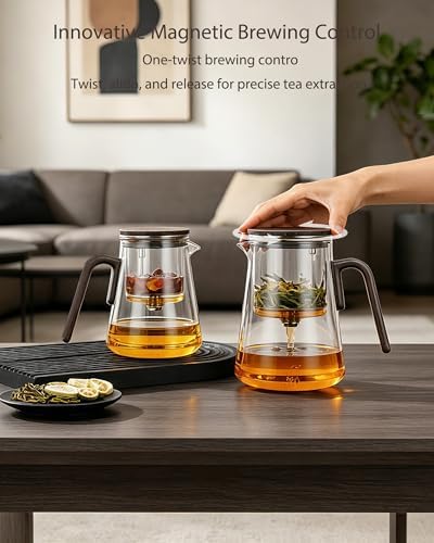 ZENS Magic Teapot with Infuser and Magnetic Lid for Loose Tea Maker, 34oz - Image 2
