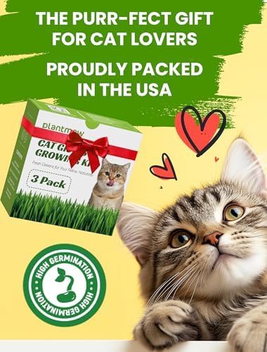 Cat Grass Kit for Indoor Cats, 3 Pack Fast Growing Cat Grass Kit with Eco-Friendly Biodegradable Pots, Soil & Wheatgrass Seeds, Grows in 3-7 Days with High Germination Rate - Image 7