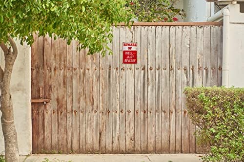 Halloween Decor Beware Sign Beware of Well Just Funny Novelty Tin Sign Vintage Metal Sign Garage Signs for Men Home Decor tin Art Decor 8 x 12 In - Image 3
