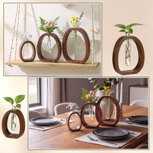 3 Set Plant Propagation Station Vase, Brown, Multiple Sizes - Image 6