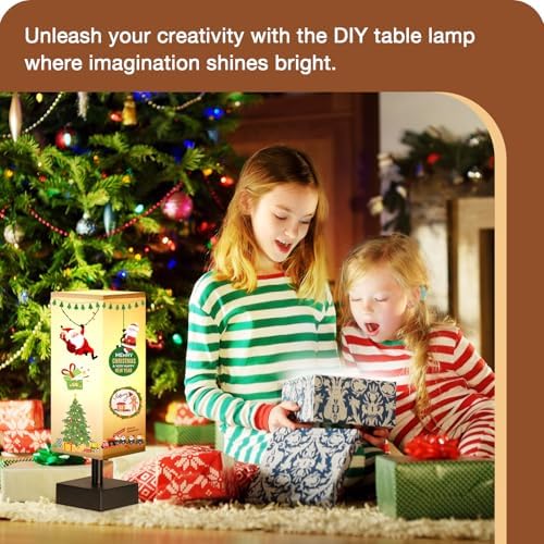 aooshine Small Bedside Table Lamp for Bedroom - Square Grey Fabric Shade - Image 5