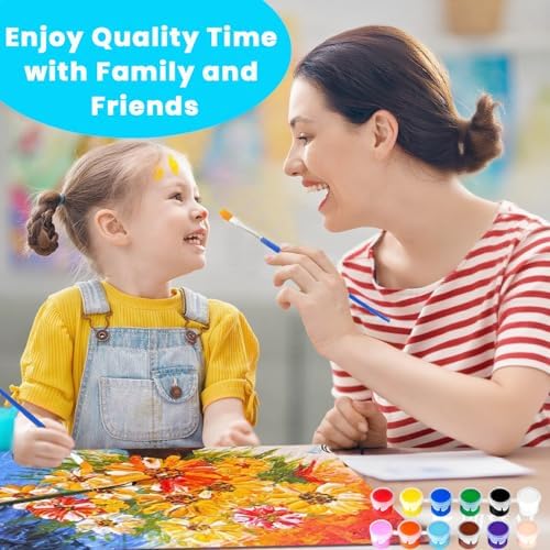 12 Pack Mini Acrylic Paint Set, 12 Colors Washable Acrylic Paint Strips with 24Pcs Painting Brushes for Kids&Adults Paint, 168 PCS Kids Painting Kit for Birthday Party Favor, Classroom, Art Gift - Image 6