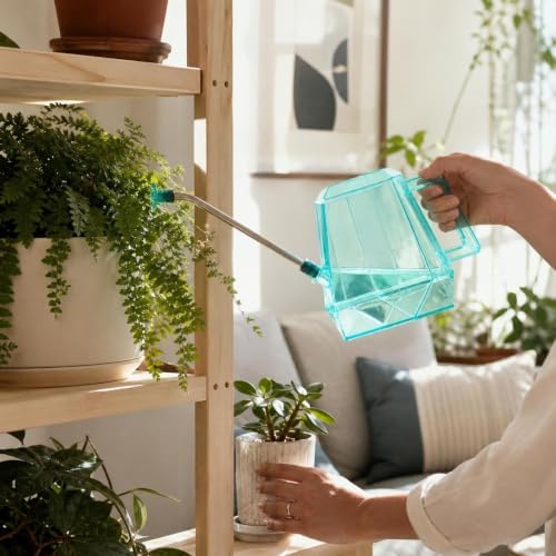 Elegant Watering Can with Extra Long Stainless Steel Spout for Soil Level Watering of Delicate Houseplants Potted Plants Balcony Flowers Sturdy Metal Body, Rose Pink, 1.2L - Image 6