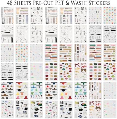 50 Sheets Precut Reading Journal Sticker Book, Vintage Scrapbook Kit - Image 4