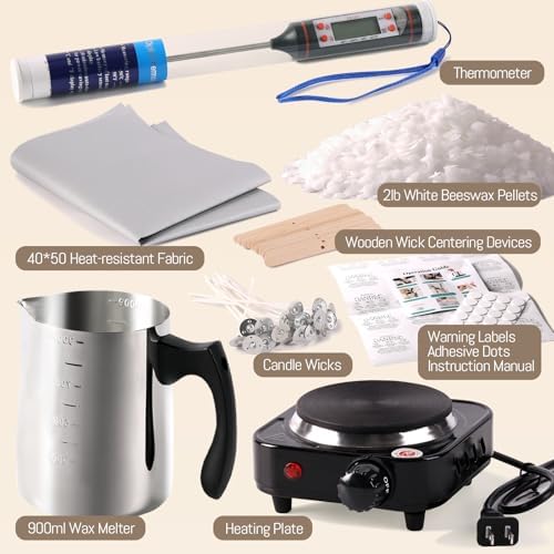 Candle Making Kit with Wax Melter, 2lb Beeswax Candle Wax for Candle Making - Image 3