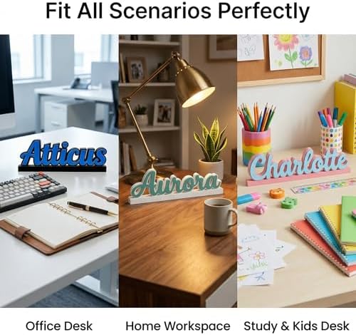 Custom 3D Desk Name Plate, Personalized Name Sign with Solid Base, Customizable Font & Colors, Modern Office Desk Decor, Unique Gift for Coworker Teacher Boss Nurse Employee - Image 3