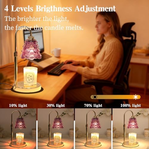 GEEZO Fragrance Candle Warmer Lamp，Electric Candle Warmer with Timer & Dimmer，Mom Christmas Birthday Gifts for Women, House Warming Gifts New Home Bedroom Decor - Image 4