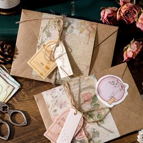 400PCS Vintage Scrapbook Paper Journaling Scrapbooking Supplies Kit Aesthetic Decorative Craft Paper Assorted for Bullet Junk Journals Card Making Craft DIY, Memory Post Office Series - Image 6