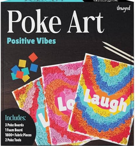 Unwynd Poke Art Positive Vibes Flower Bouquet Kit for Adults, Women & Teens by Unwynd