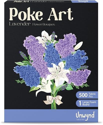 Unwynd Poke Art Lavender Flower Bouquet Kit for Adults, Women and Teens by Unwynd