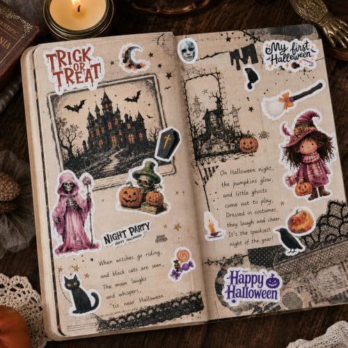 Halloween Sticker Book 30 Pages 300+ Stickers Junk Journaling - Image 7