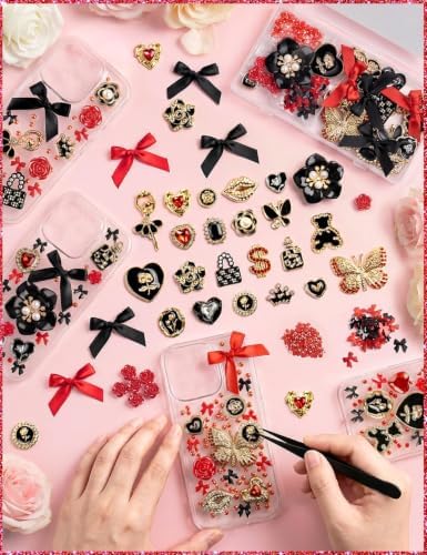RQAYE Junk case charms,junk case Kit for Customizing Diy Cases,With Cute Bow,Flatback Pearls,Letter Beads, Aesthetic Big Decor for Personalization - Image 4