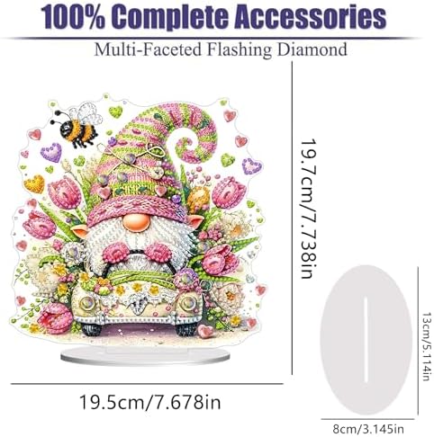 Diamond Painting Kits for Adults Beginners, 5D Full Drill Dwarf Crystal Art Desktop Ornament, DIY Single Sided Home Office Desk Decor, Creative Craft Gift Set with Tools - Image 2