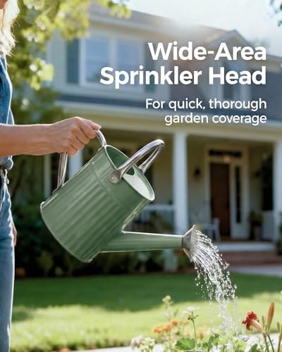 Bamworld Metal Watering Can for Indoor Outdoor Plant 1/2 Gallon Green - Image 6