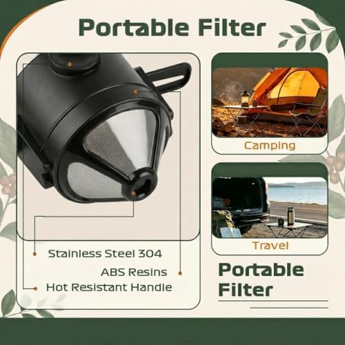 Pour Over Coffee Dripper Foldable,Stainless Steel Coffee Filter,Metal Mesh Coffee Filters Reusable,Portable Backpacking Manual Coffee Maker Single Cup - Image 5